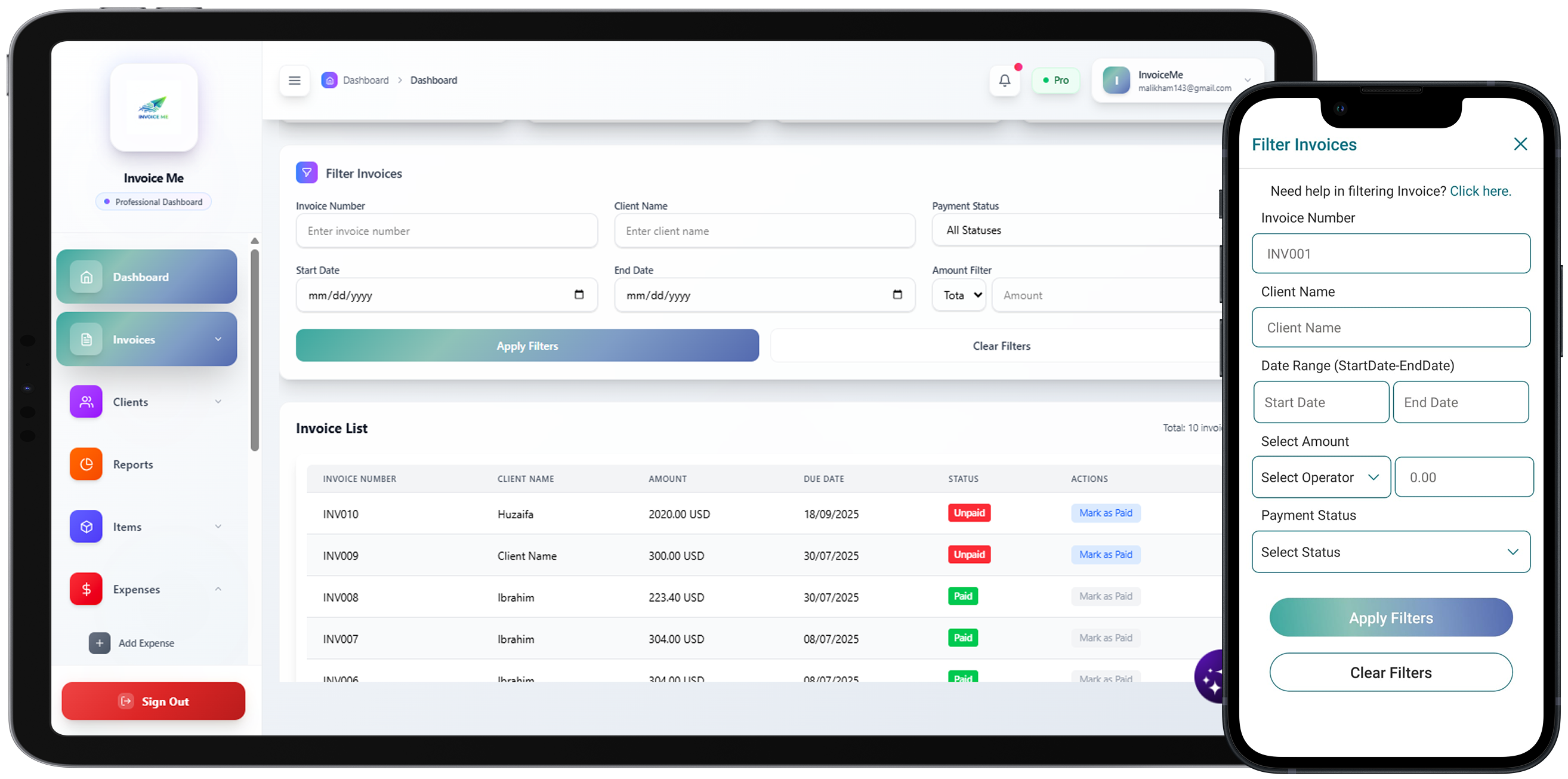 Screenshot of the powerful search feature in action.